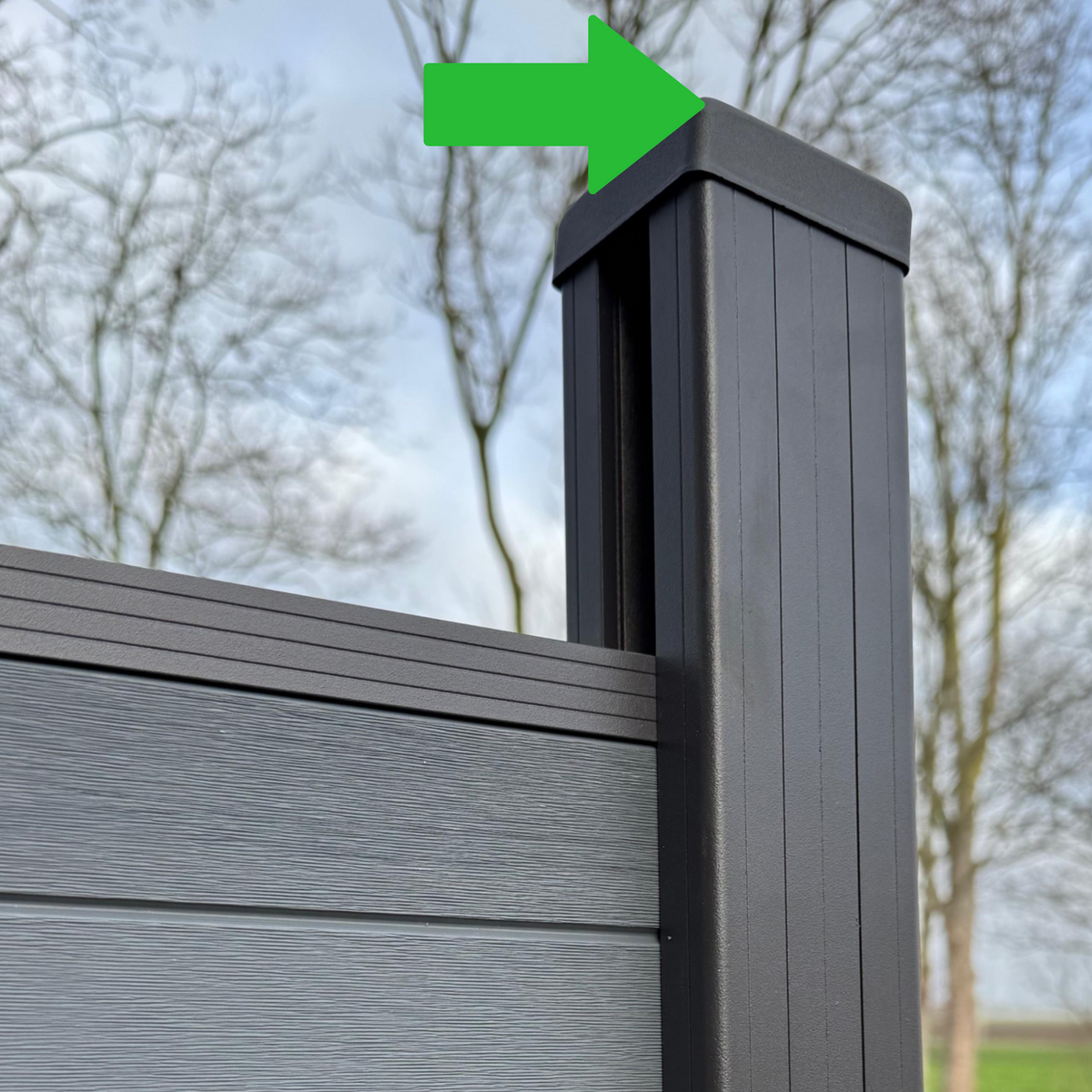 Composite Fence I Black cover cap for garden post